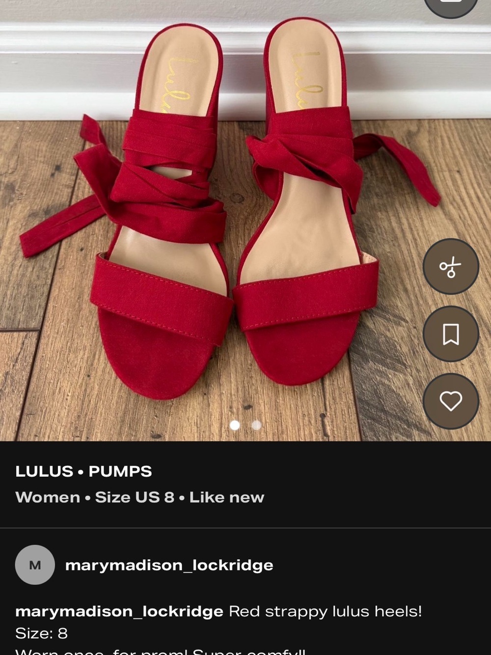 Lulu's Red Wrap-Strap Block Heel Sandals